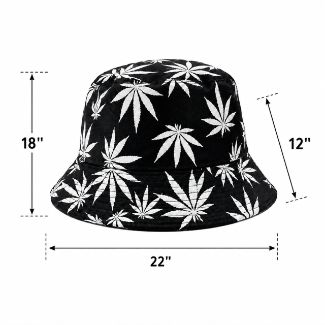 Reversible Maple Leaf Print Foldable Summer Bucket Hat