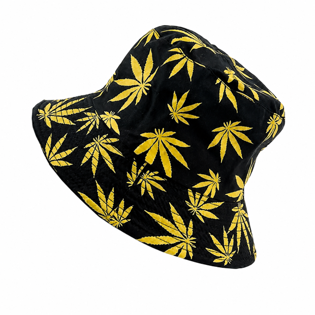 Reversible Maple Leaf Print Foldable Summer Bucket Hat