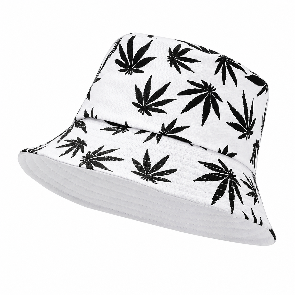 Reversible Maple Leaf Print Foldable Summer Bucket Hat