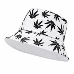 Reversible Maple Leaf Print Foldable Summer Bucket Hat