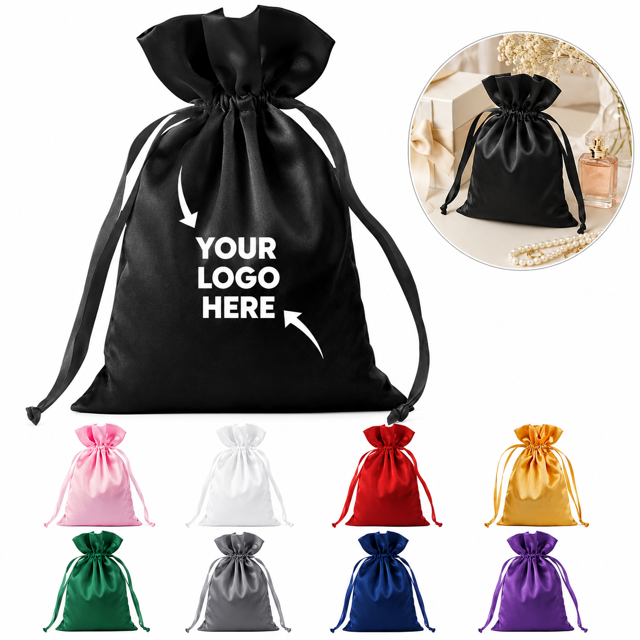 Satin Drawstring Gift Pouch