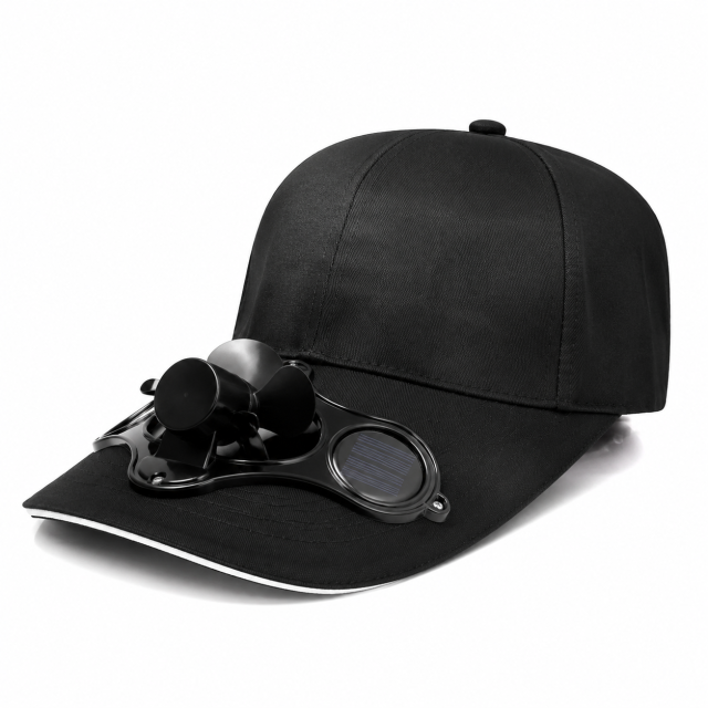 Solar Powered Cooling Fan Baseball Cap