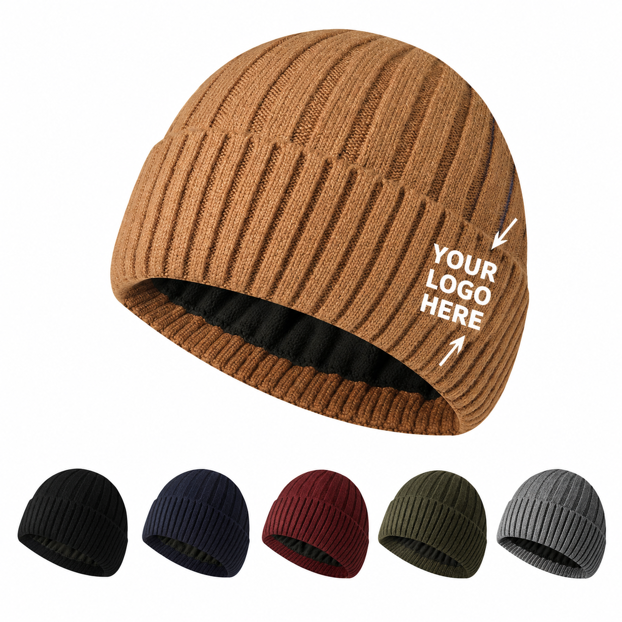 Solid Color Velvet Knit Winter Beanie Hat