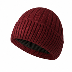 Solid Color Velvet Knit Winter Beanie Hat
