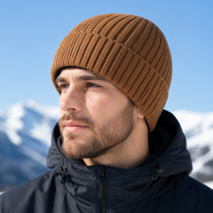 Solid Color Velvet Knit Winter Beanie Hat