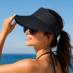 Sport Wide Brim Visor Cap - Adjustable Sun Protection Hat