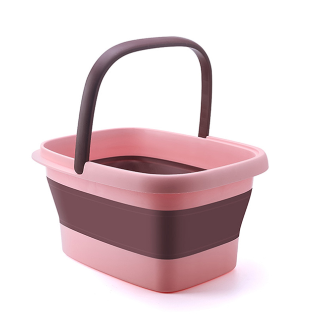 TPE Square Foldable Foot Bath Basin with Massage Base