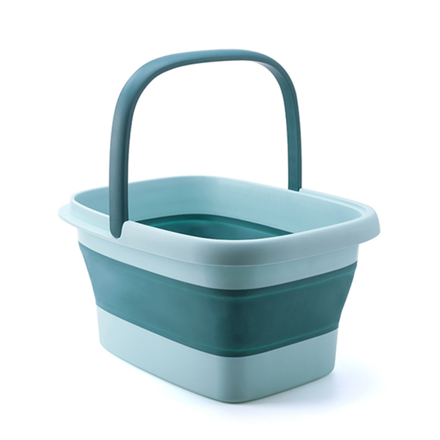 TPE Square Foldable Foot Bath Basin with Massage Base