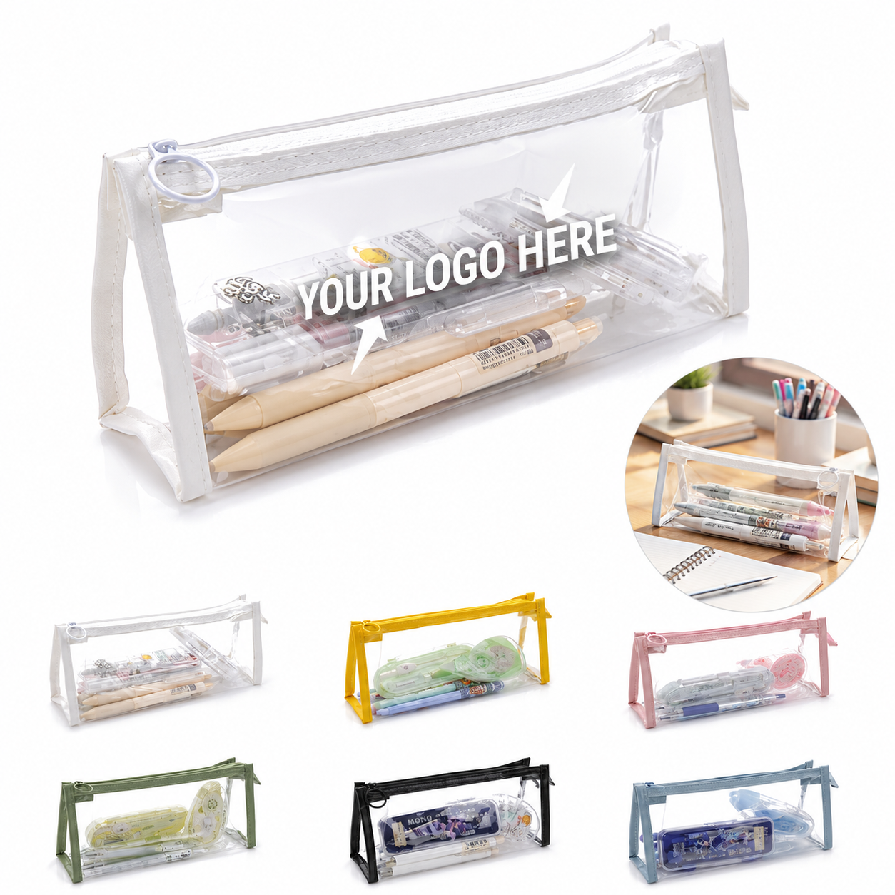 Transparent Triangular Zipper Pencil Case