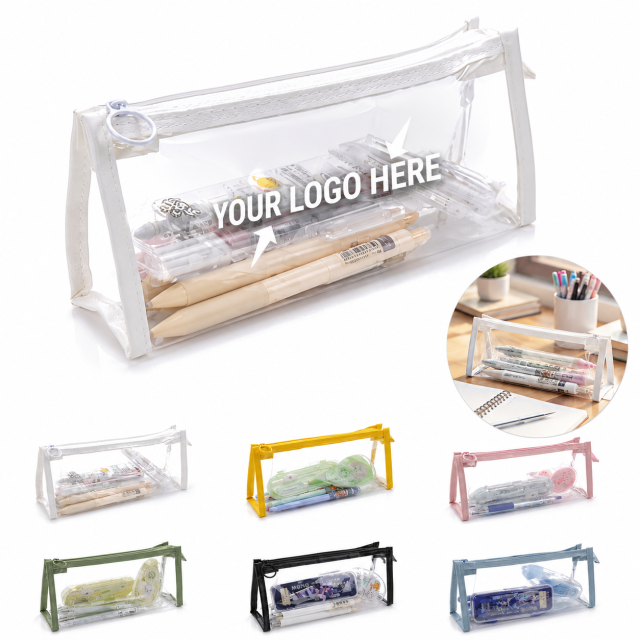 Transparent Triangular Zipper Pencil Case