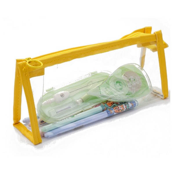 Transparent Triangular Zipper Pencil Case