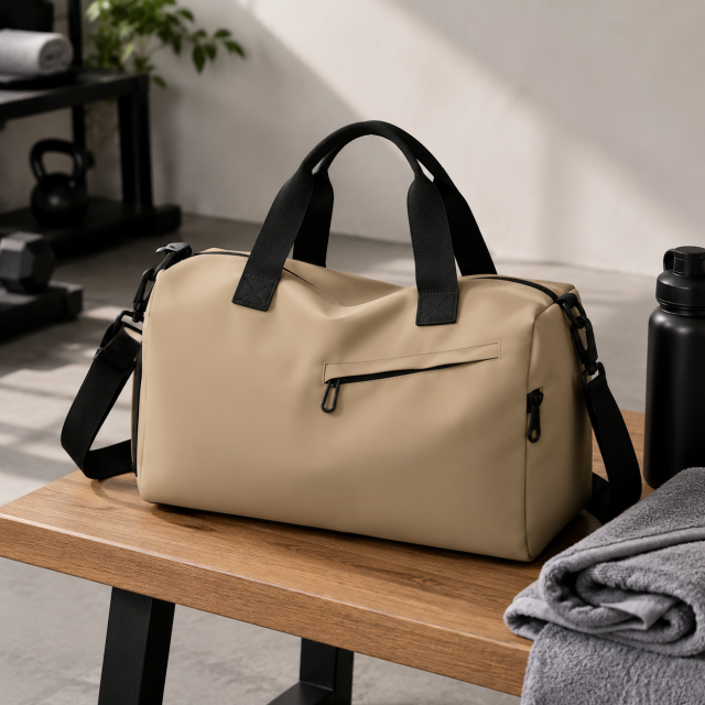 Water-Resistant Gym Duffle Bag With Shoe Compartment