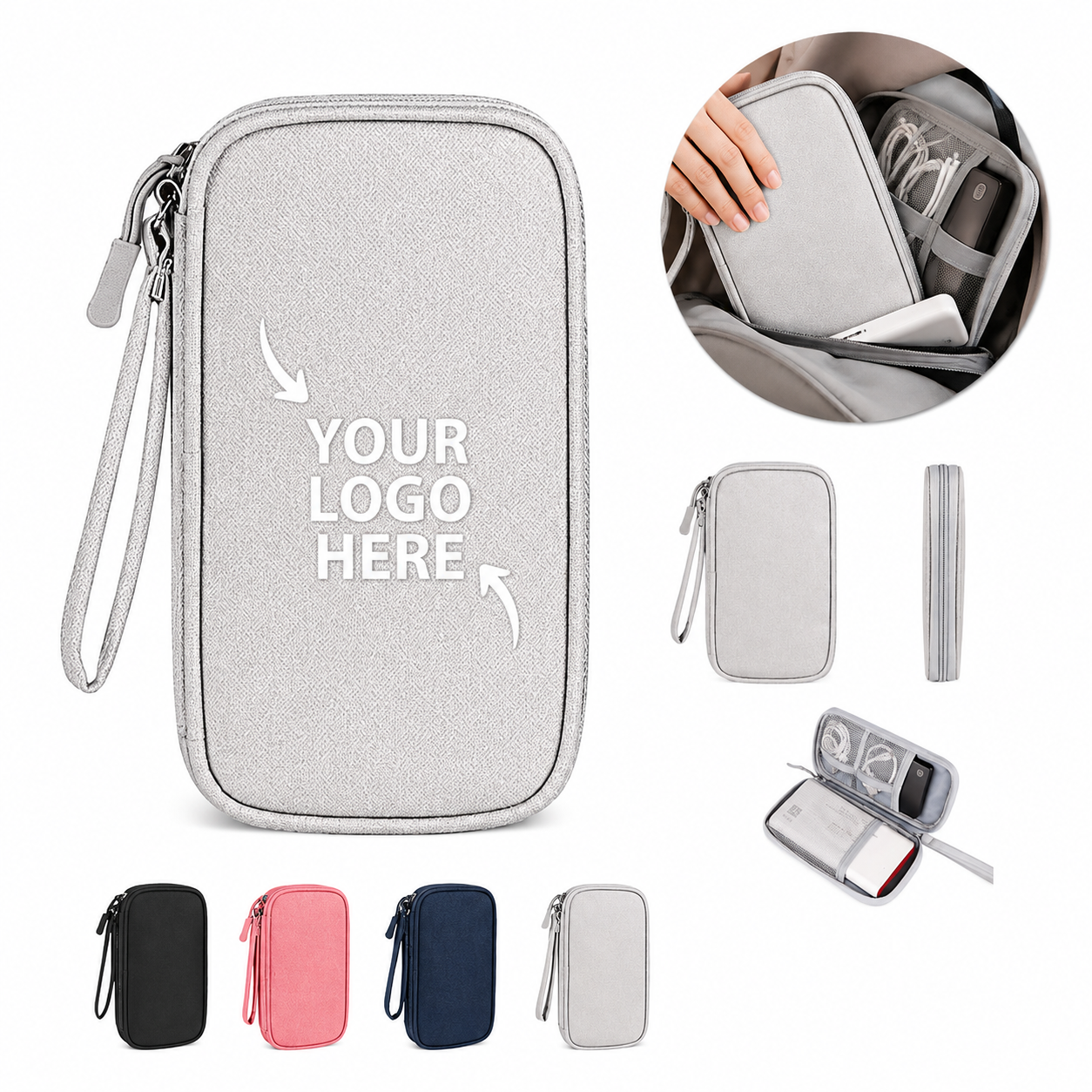 Waterproof Jacquard Digital Accessory Organizer Pouch