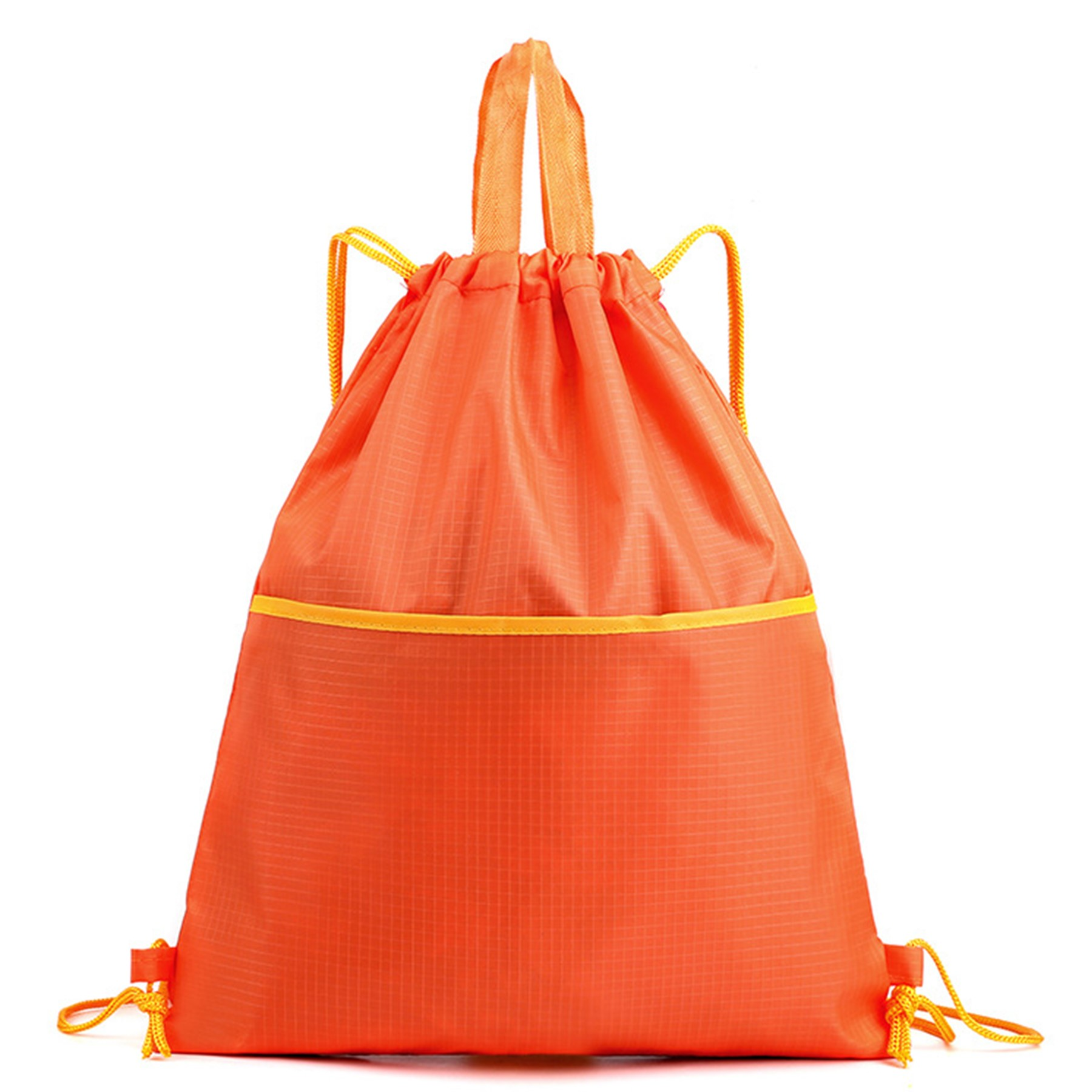 Waterproof Nylon Drawstring Backpack Bag With Zipper Pocket