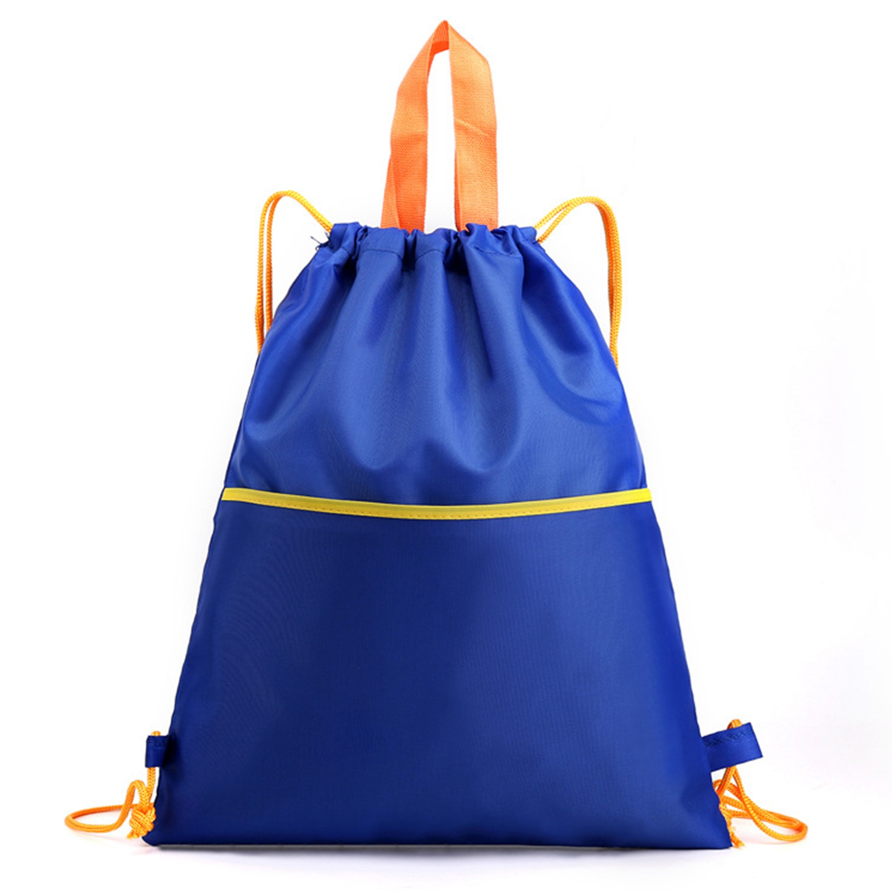Waterproof Nylon Drawstring Backpack Bag With Zipper Pocket