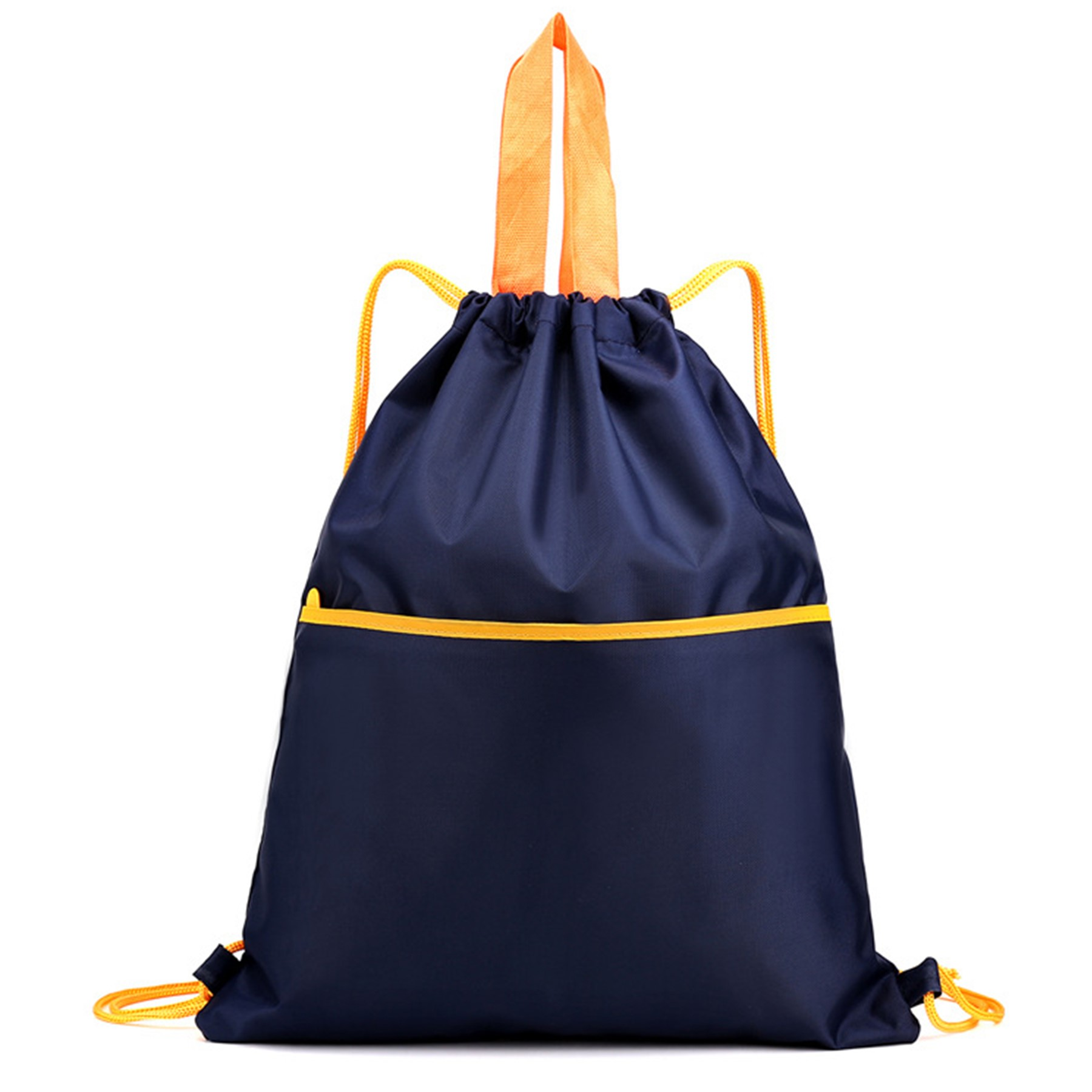 Waterproof Nylon Drawstring Backpack Bag With Zipper Pocket