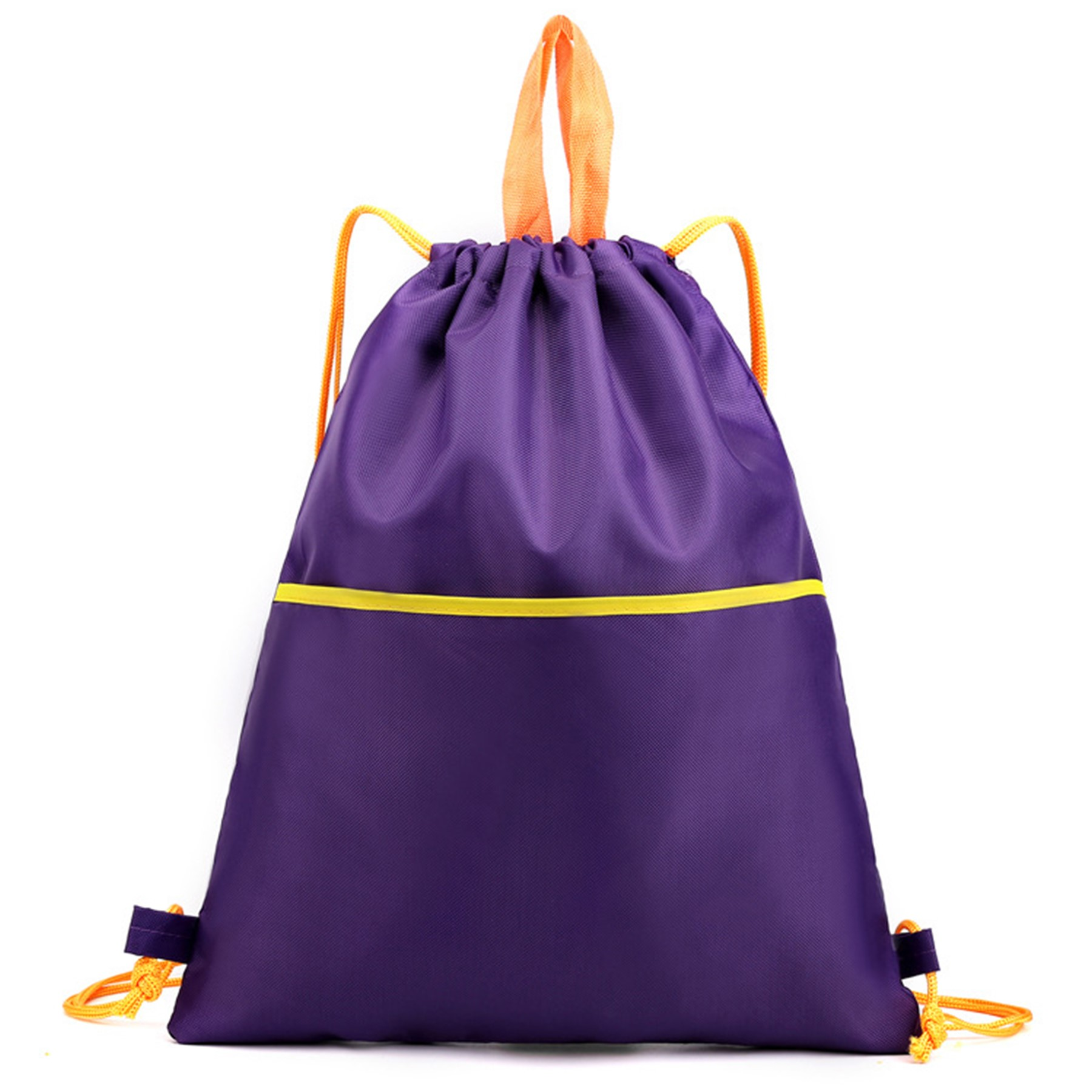 Waterproof Nylon Drawstring Backpack Bag With Zipper Pocket