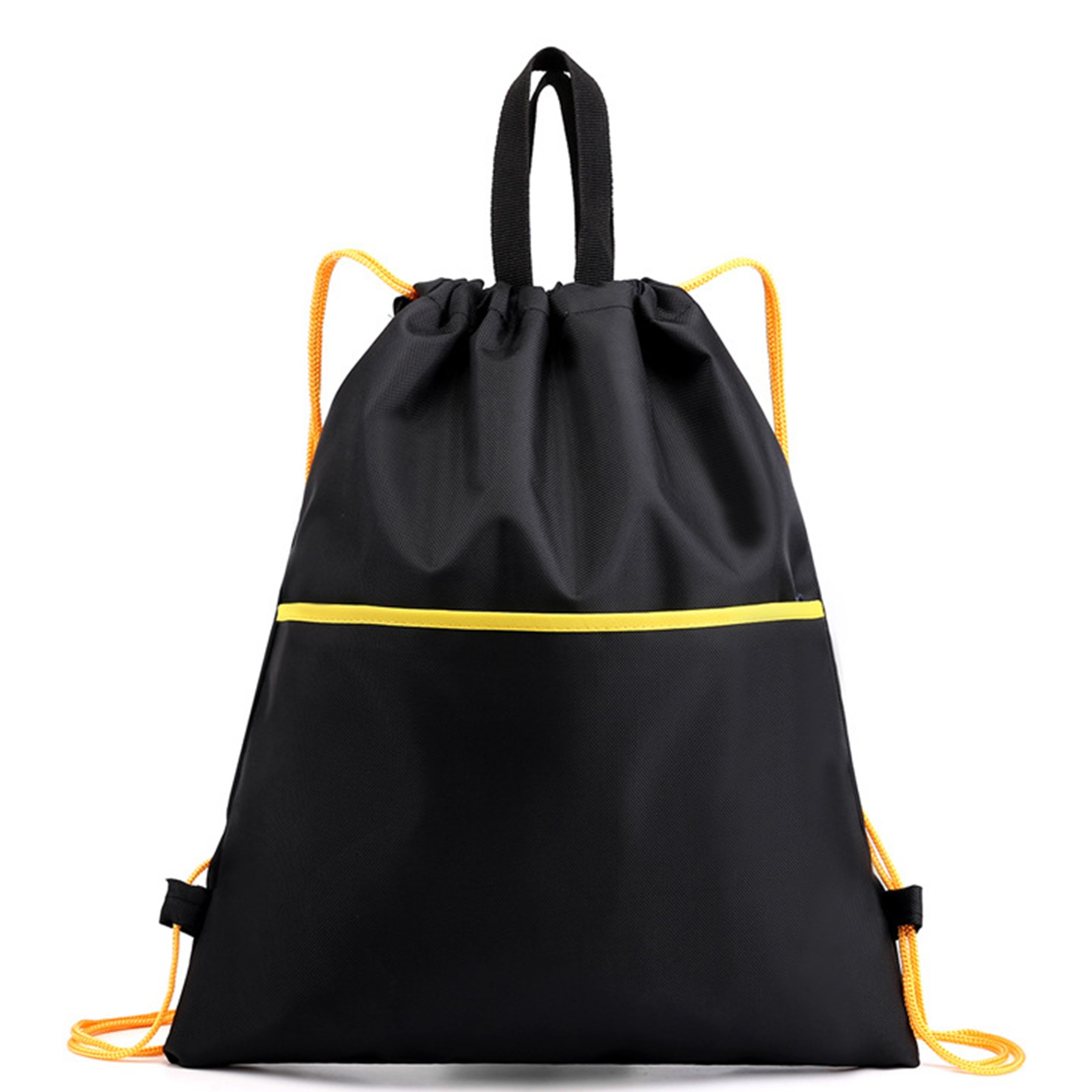 Waterproof Nylon Drawstring Backpack Bag With Zipper Pocket