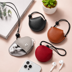 Waterproof PU Leather Hanging Earphone Storage Case
