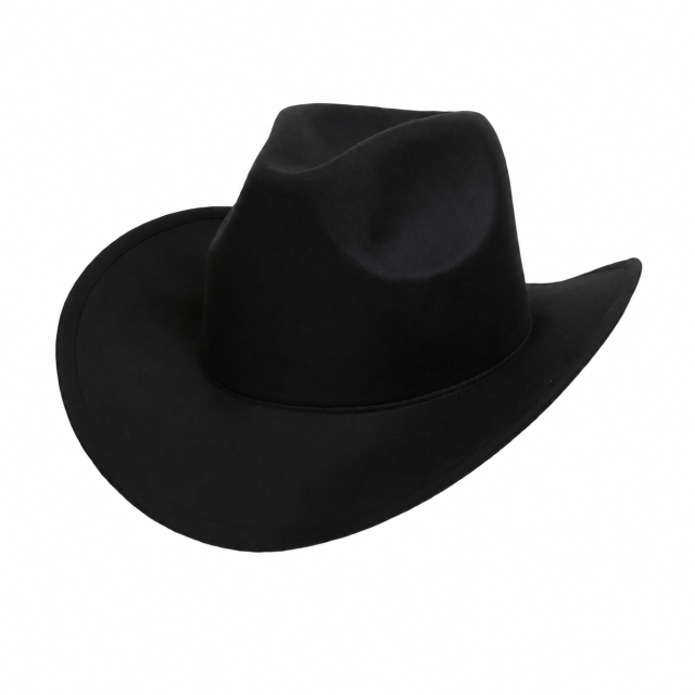 Western Felt Cowboy Hat - Wide Brim Sun Protection Hat