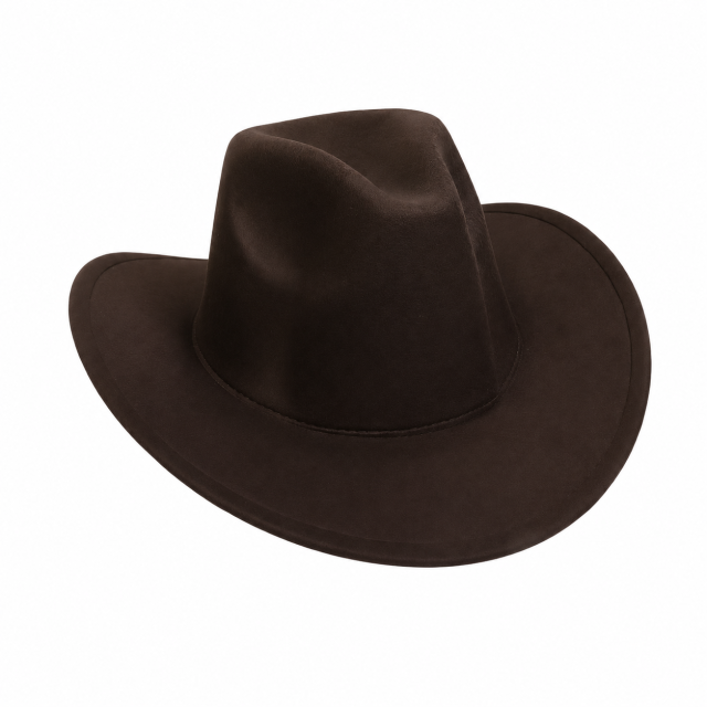 Western Felt Cowboy Hat - Wide Brim Sun Protection Hat