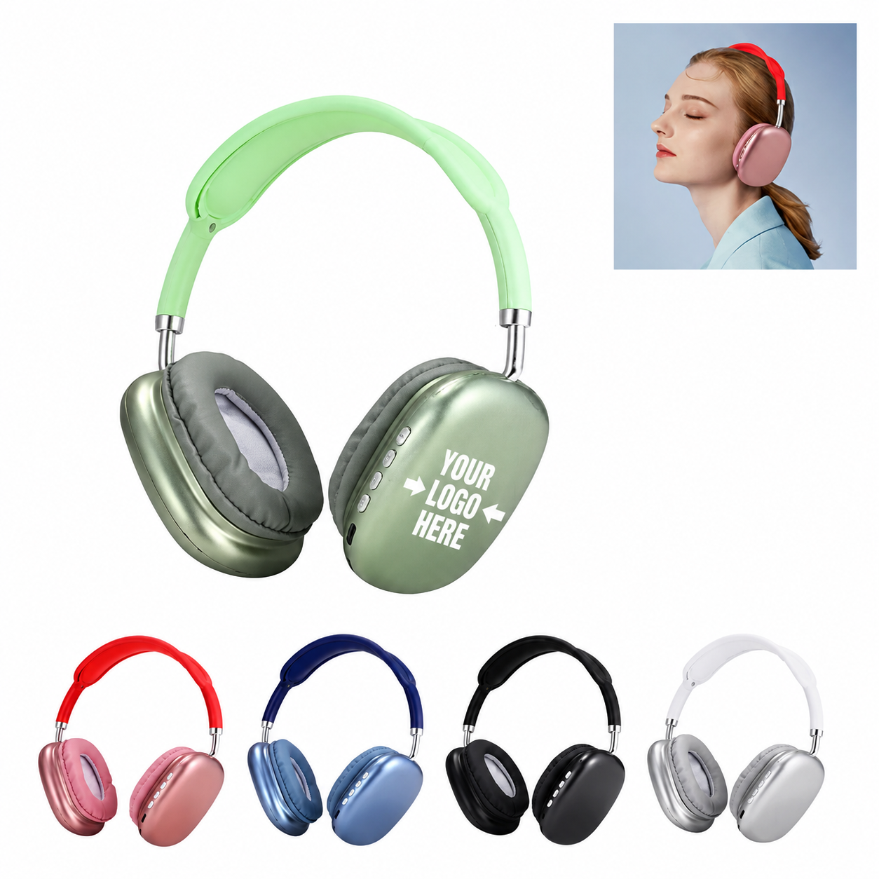 Wireless Bluetooth Headset With Noise Cancelling Microphone And Ear Hook Design