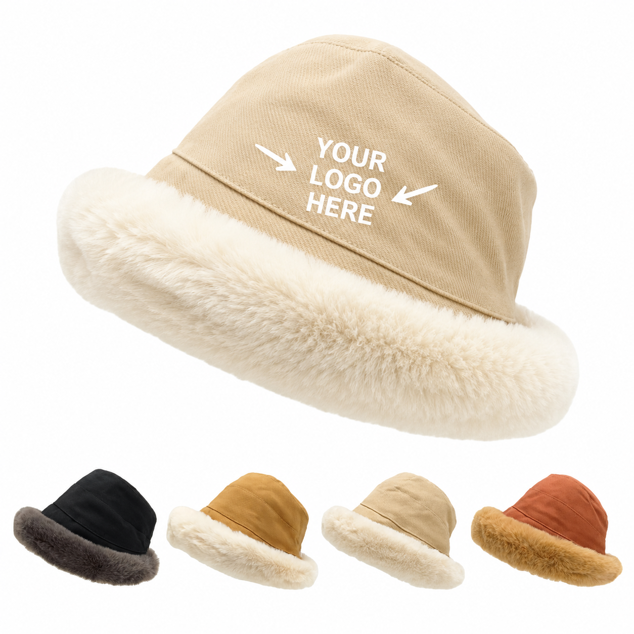 Women Fuzzy Sherpa Bucket Hat - Winter Warm Faux Fur Hat