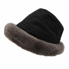 Women Fuzzy Sherpa Bucket Hat - Winter Warm Faux Fur Hat
