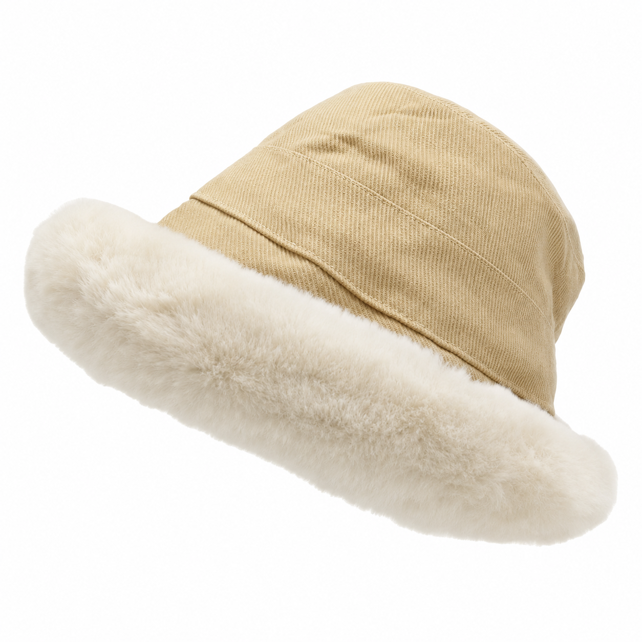 Women Fuzzy Sherpa Bucket Hat - Winter Warm Faux Fur Hat