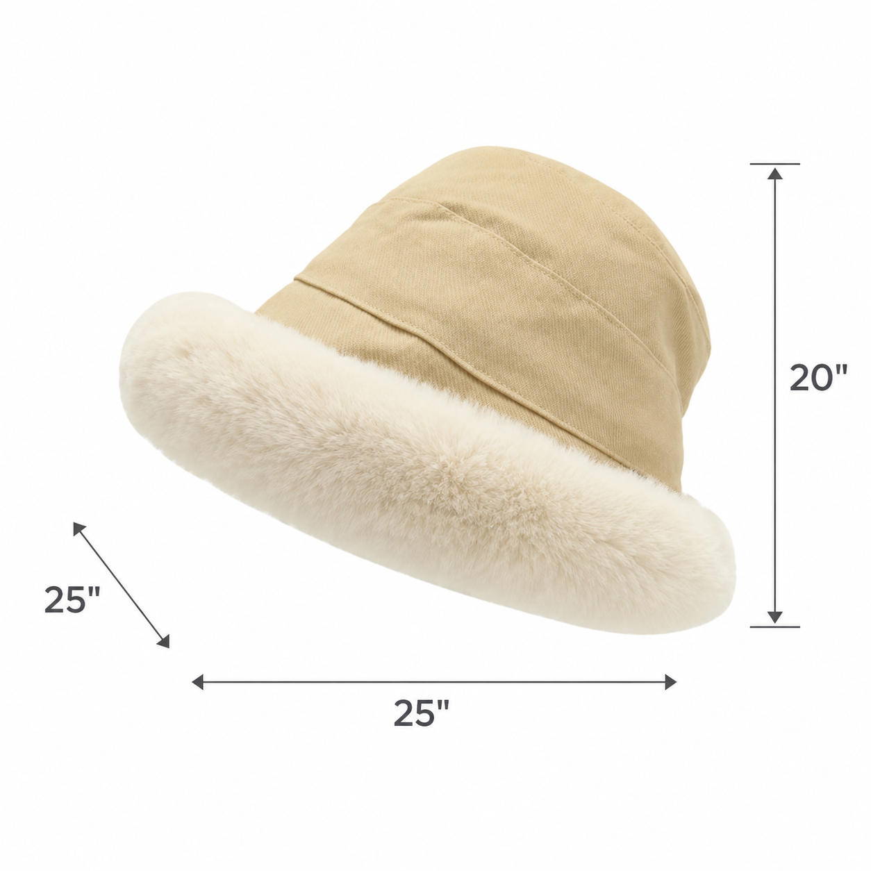 Women Fuzzy Sherpa Bucket Hat - Winter Warm Faux Fur Hat