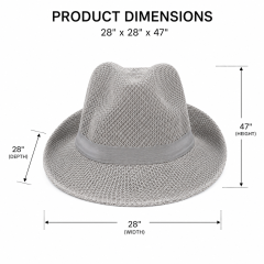 Women Straw Sun Hat with Bow Ribbon - Wide Brim Beach Hat