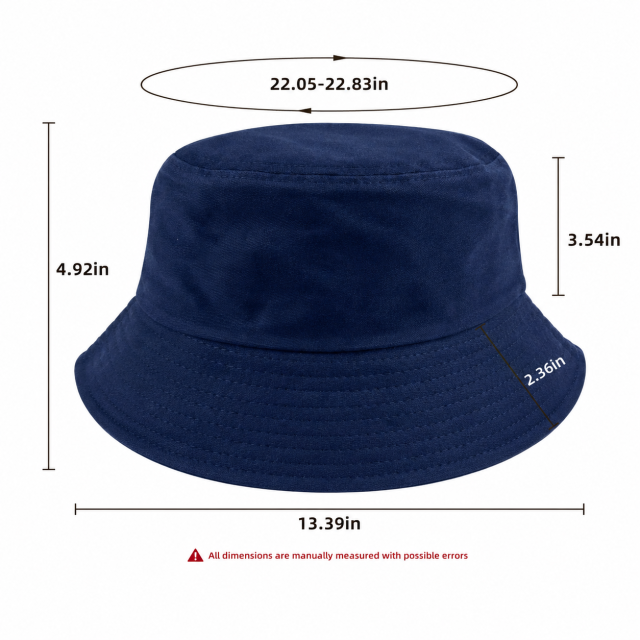 Cotton Wide Brim Bucket Hat with Windproof Cord