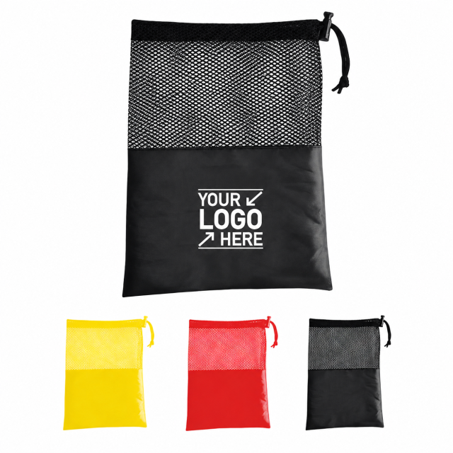 210D Polyester Mesh Golf Drawstring Bag For Ball Storage