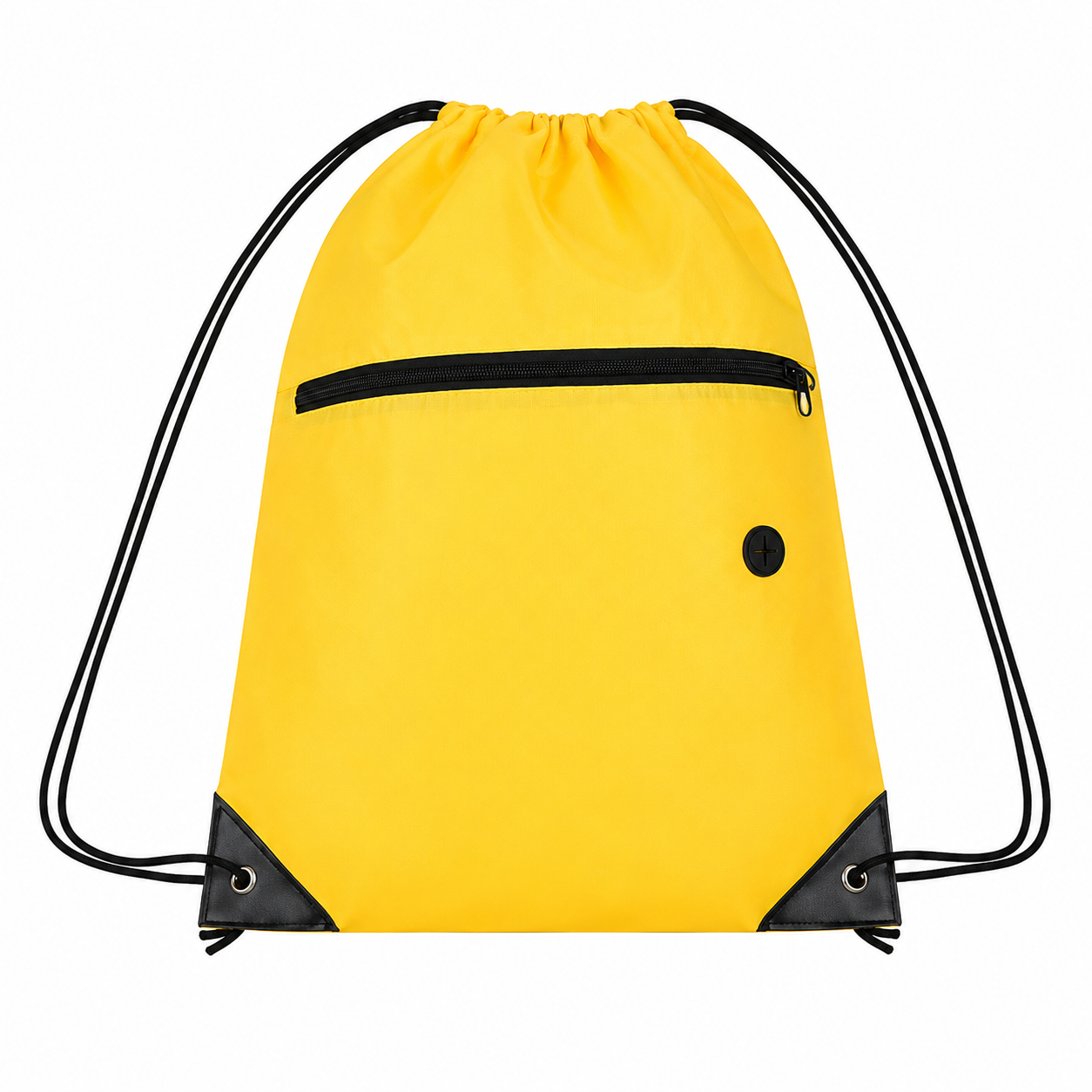 230D Polyester Drawstring Backpack With Front Zipper Pocket