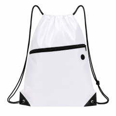 230D Polyester Drawstring Backpack With Front Zipper Pocket