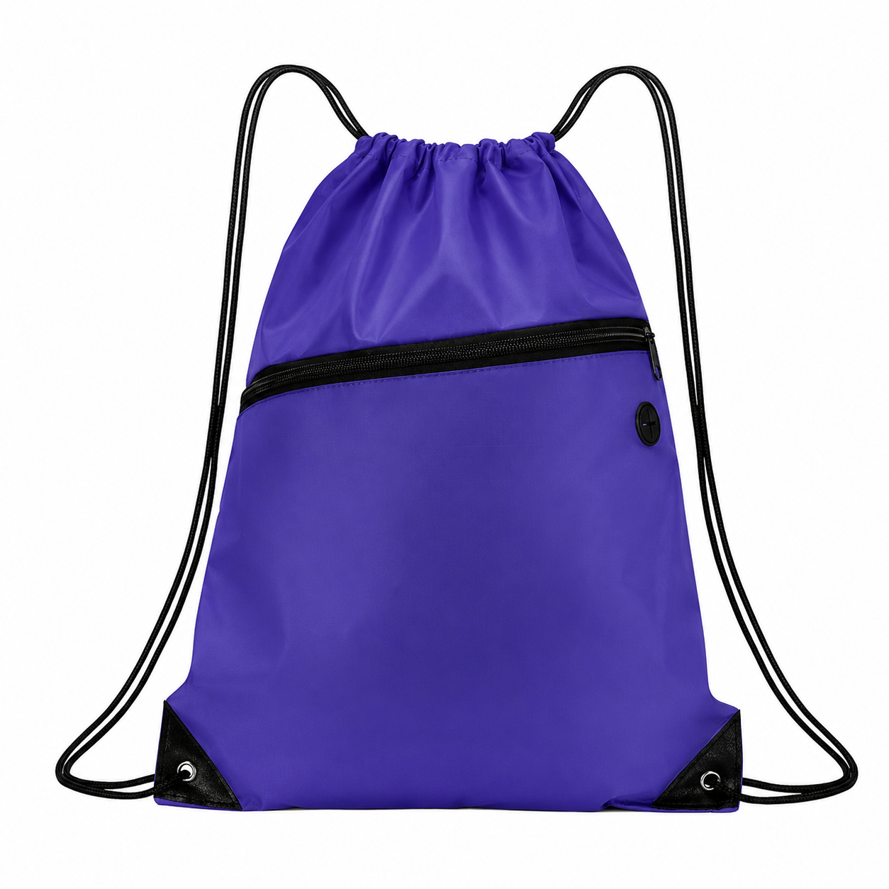 230D Polyester Drawstring Backpack With Front Zipper Pocket