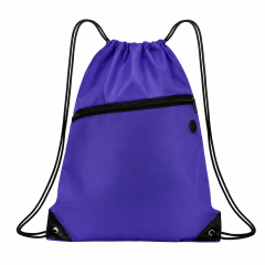 230D Polyester Drawstring Backpack With Front Zipper Pocket