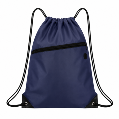 230D Polyester Drawstring Backpack With Front Zipper Pocket