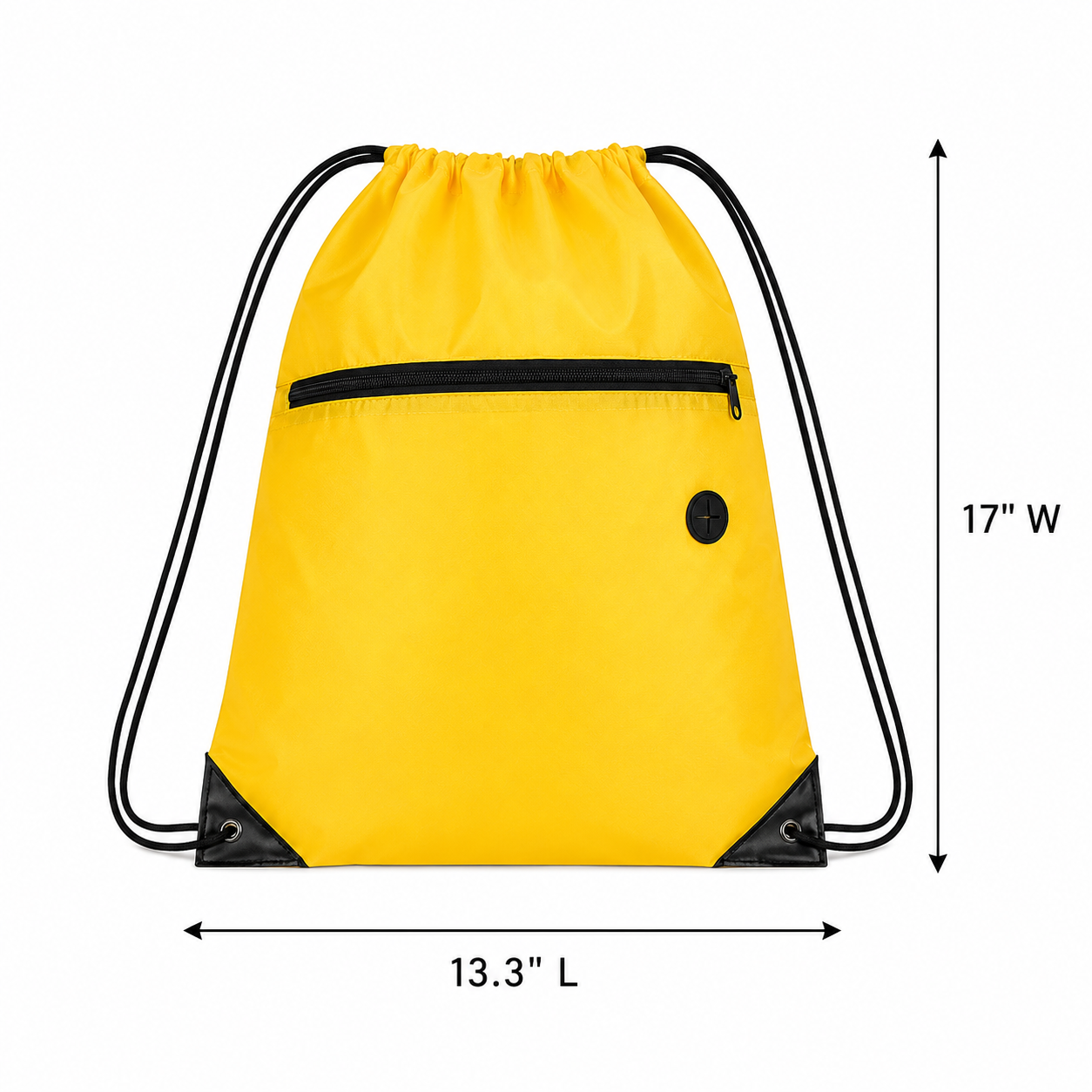 230D Polyester Drawstring Backpack With Front Zipper Pocket