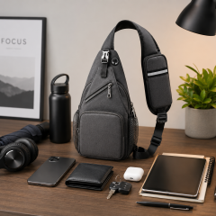 300D Waterproof Nylon Crossbody Backpack With Adjustable Strap
