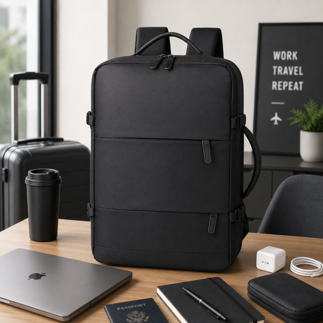 35L Waterproof Travel Laptop Backpack with USB Charging Port