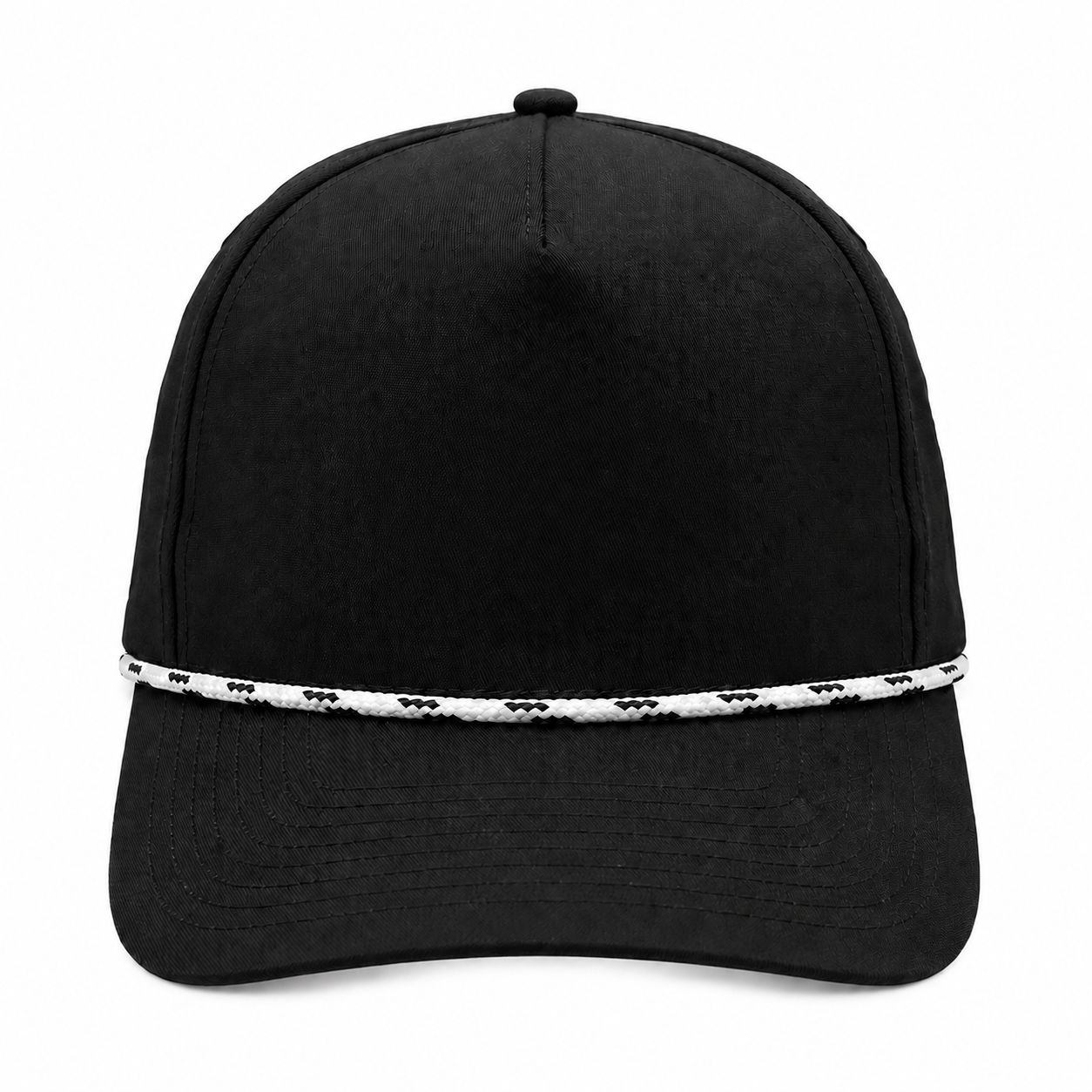 5 Panel Rope Accent Snapback Cap with Custom Patch