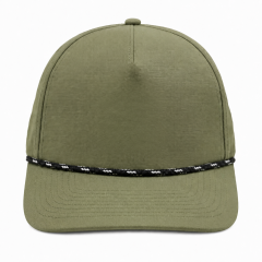 5 Panel Rope Accent Snapback Cap with Custom Patch