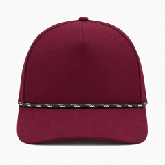 5 Panel Rope Accent Snapback Cap with Custom Patch