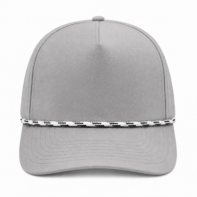 5 Panel Rope Accent Snapback Cap with Custom Patch