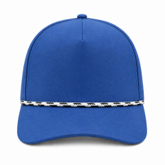 5 Panel Rope Accent Snapback Cap with Custom Patch