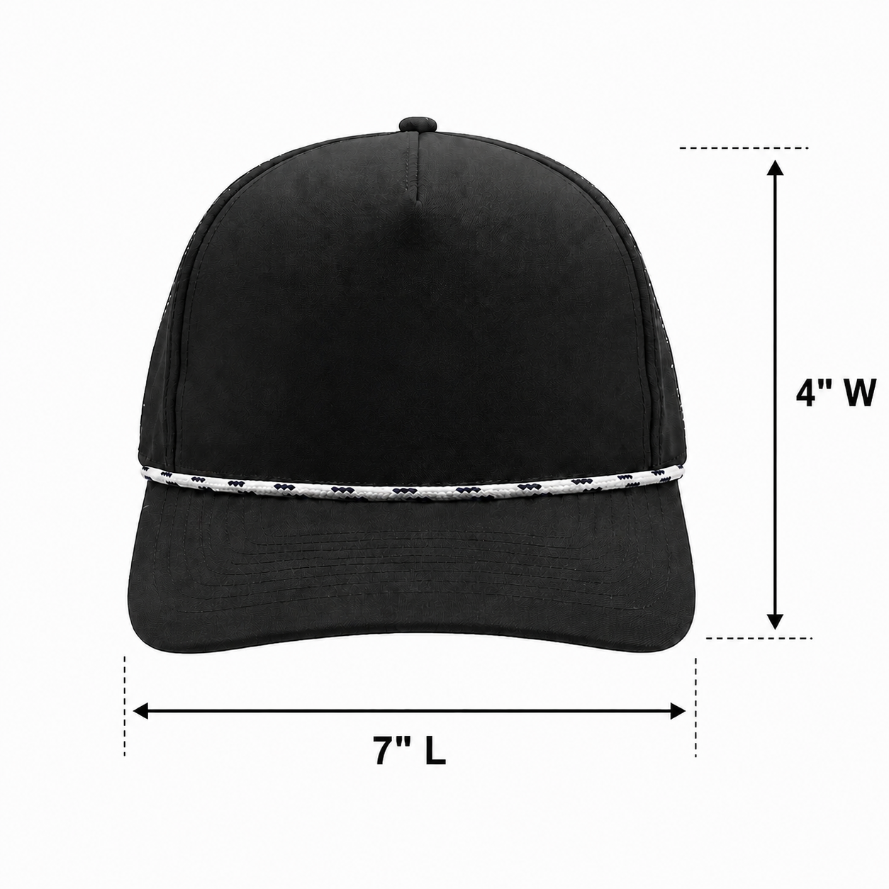 5 Panel Rope Accent Snapback Cap with Custom Patch