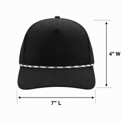 5 Panel Rope Accent Snapback Cap with Custom Patch