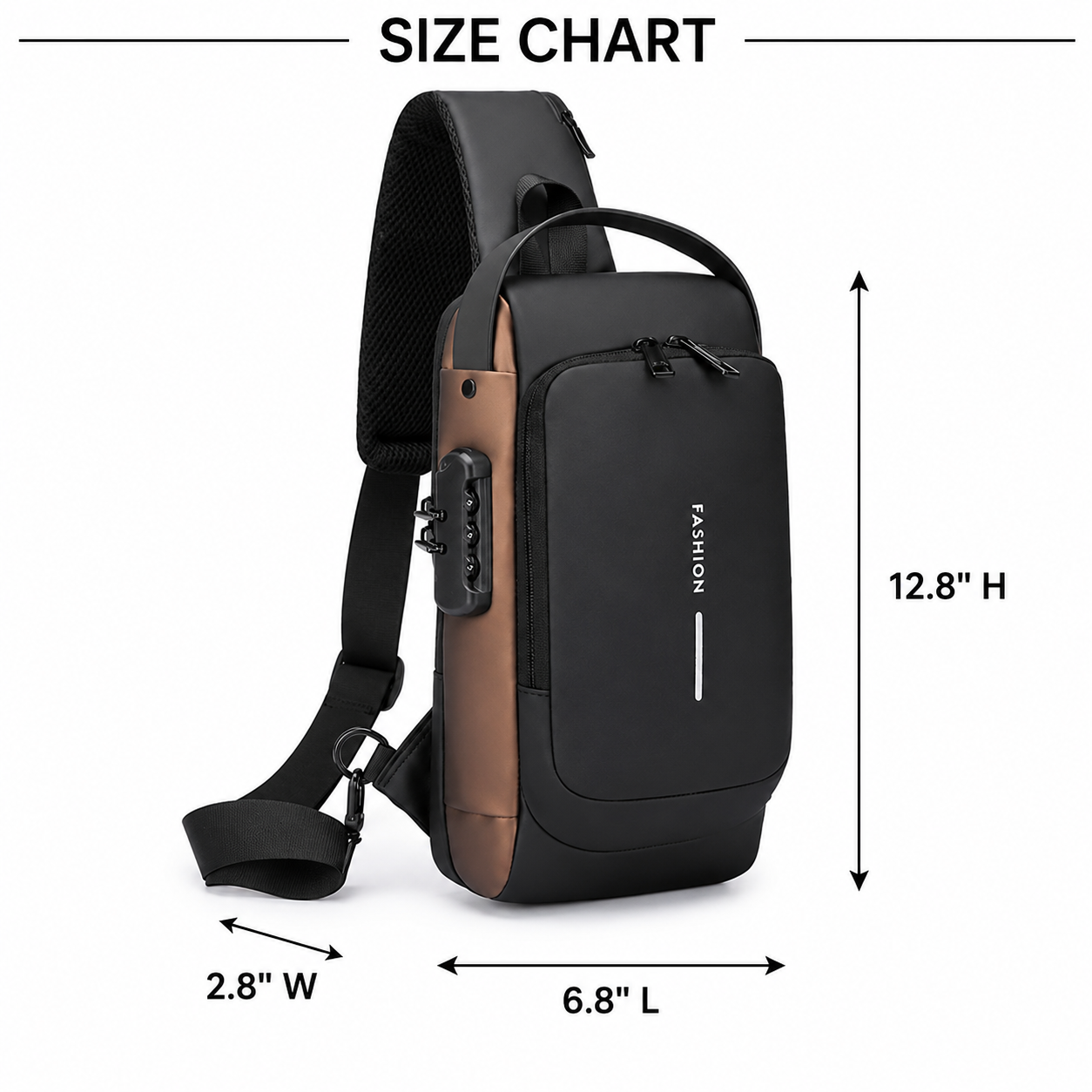 Anti Theft USB Sling Crossbody Bag