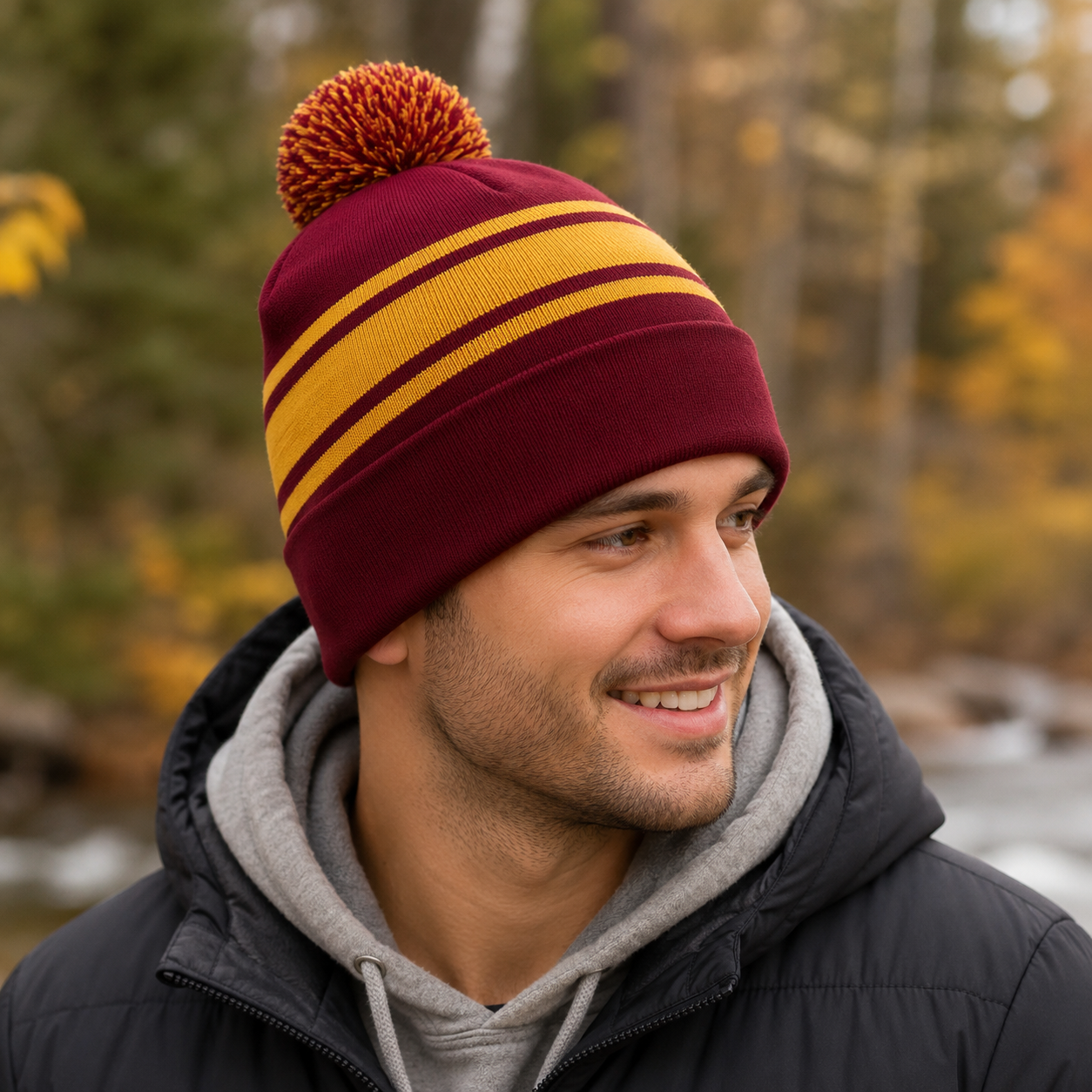 Beanie with Pom Pom for Winter Warmth and Style